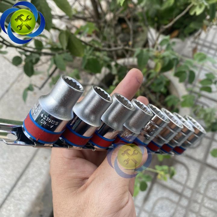 Bộ đầu tuýp 8 chi tiết hệ Inch Kingtony 4010SR 12 cạnh