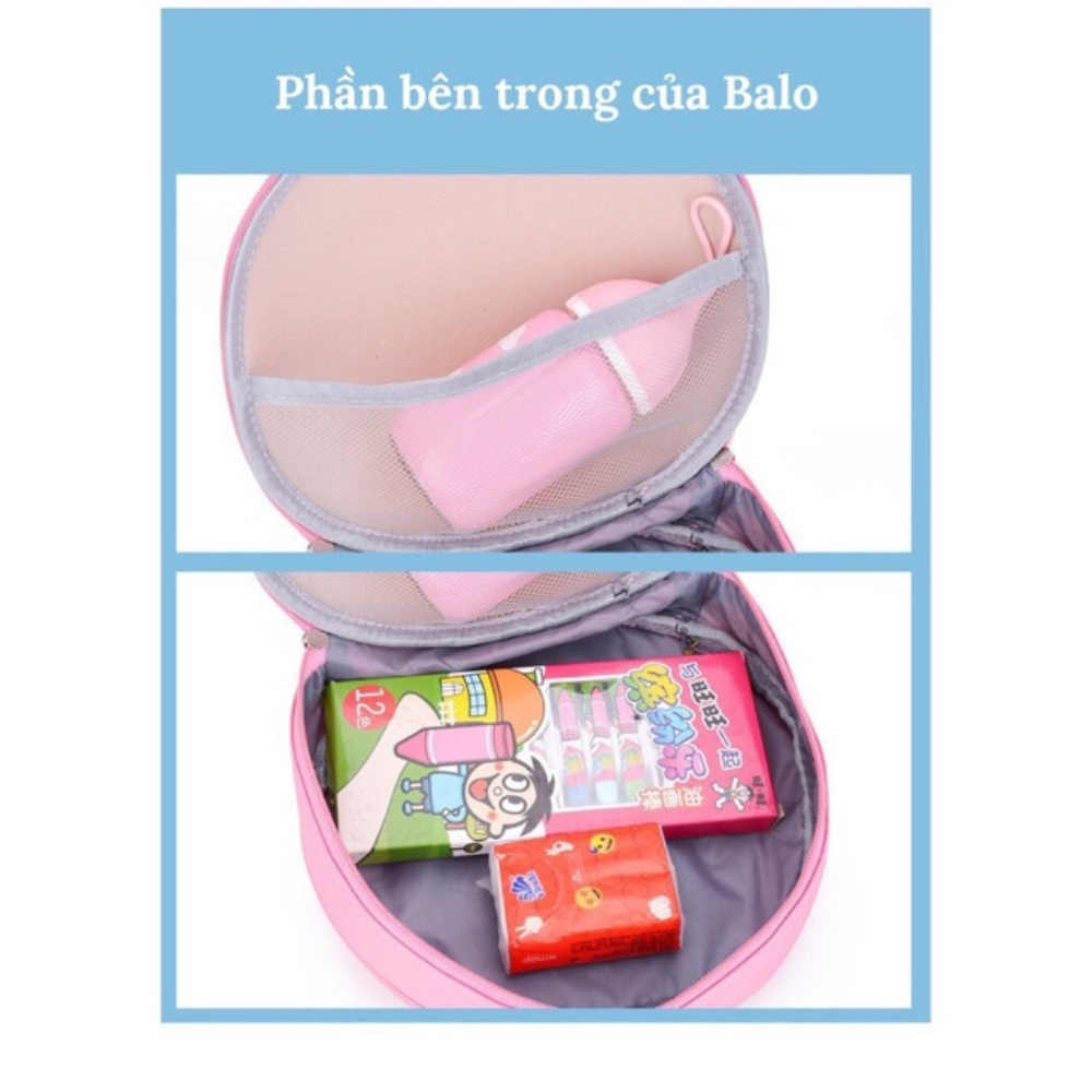 Balo cho bé mẫu giáo - mầm non hình động vật , cặp trẻ em bé trai bé gái nắp nhựa hình thú chống nước , chống va đập