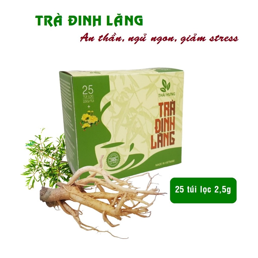 Trà thảo dược cao cấp Thái Hưng: ĐINH LĂNG (Hộp 25 túi lọc 2,5g) New