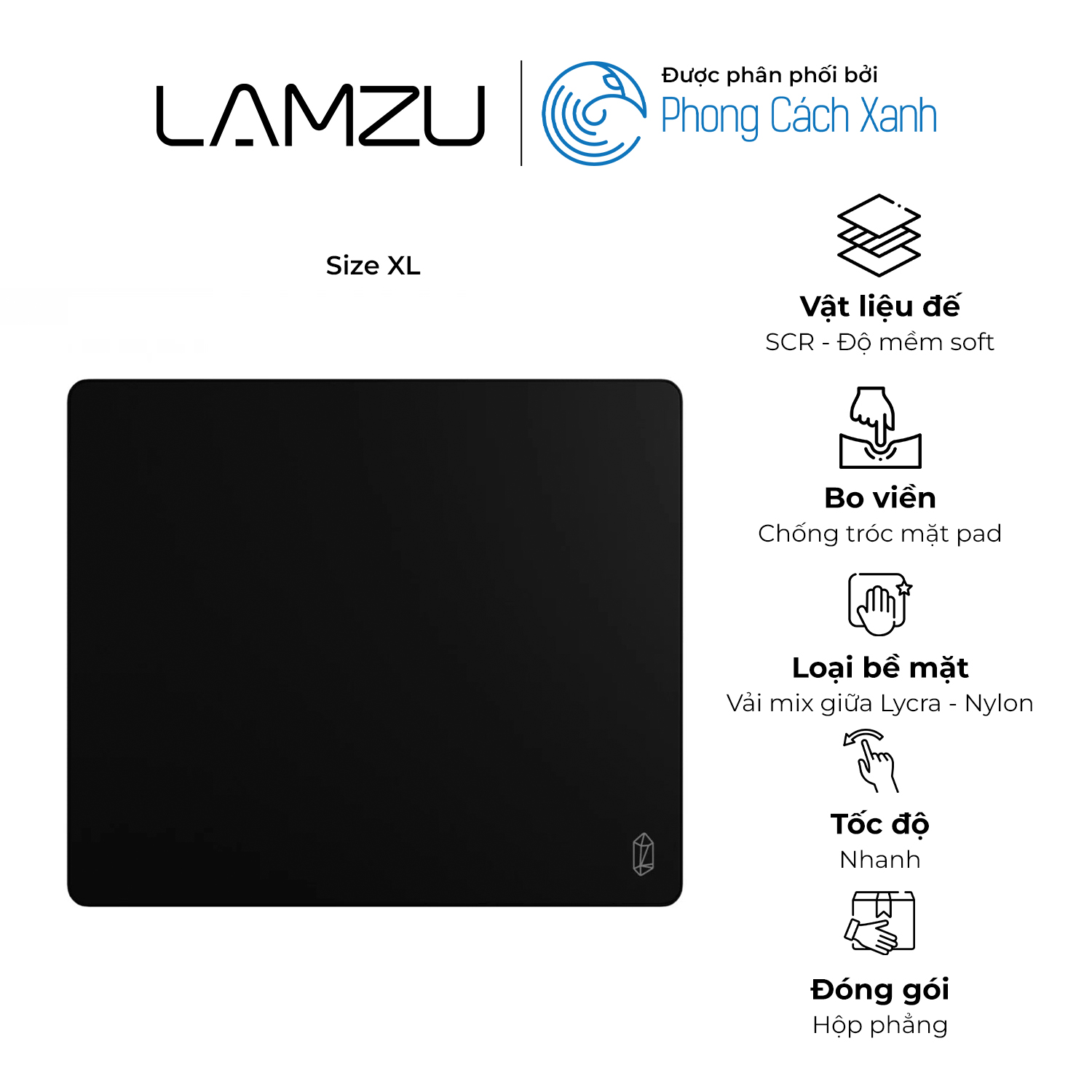 Lót chuột Lamzu Energon đế Soft SCR siêu bám bàn - Hàng Chính Hãng
