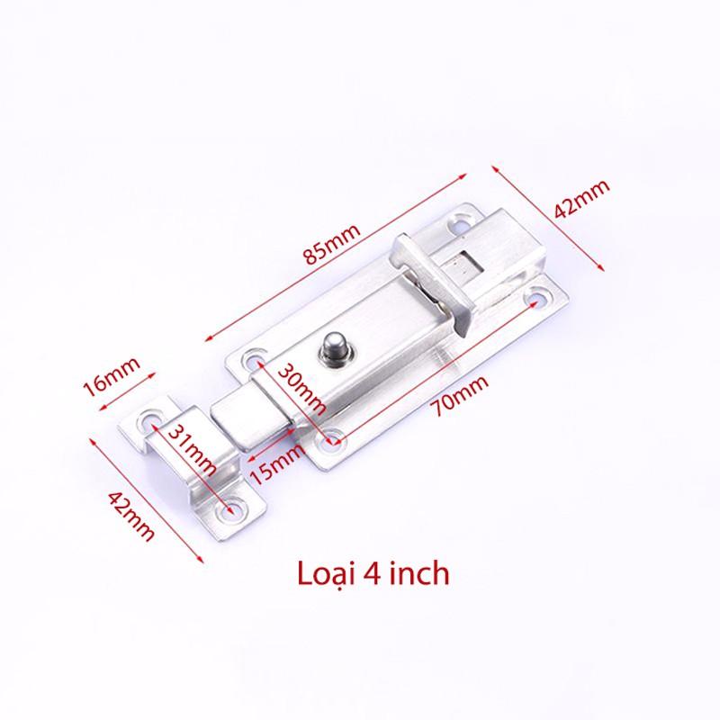 CHỐT CỬA NGANG BẰNG INOX KHÔNG GỈ 3 INCH