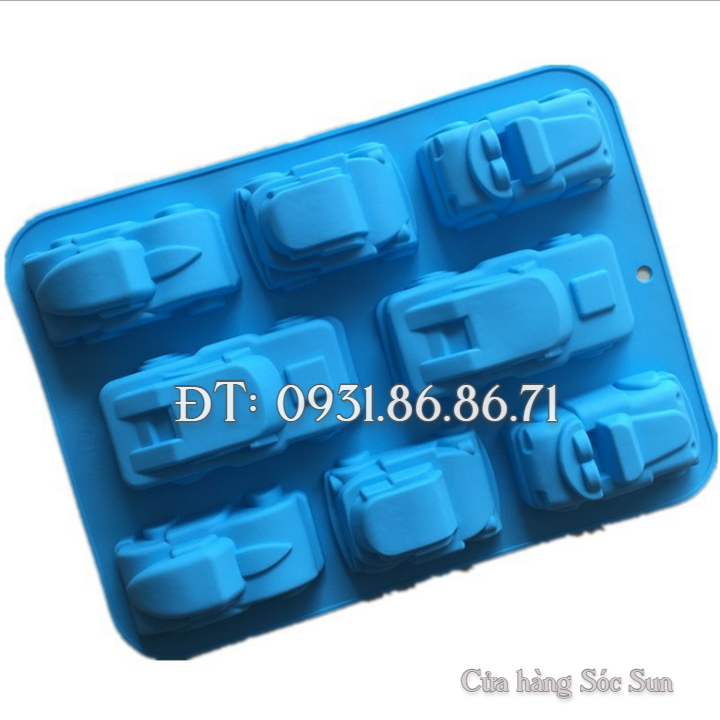 Khuôn silicon 8 chiếc xe hơi – Mã số 1386