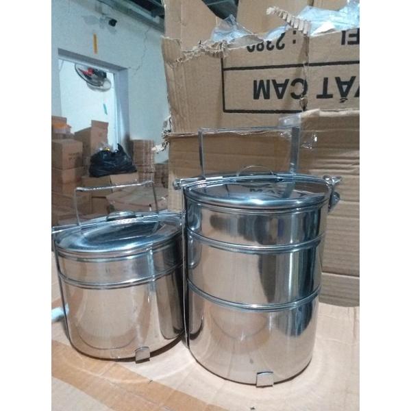 Cặp lồng inox giữ nhiệt 3 ngăn dung tích 1400ml và 2000ml