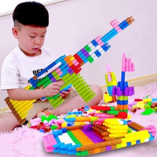 Đồ chơi ráp hình lắp ghép tai thỏ lego cho bé. Màu ngẫu nhiên