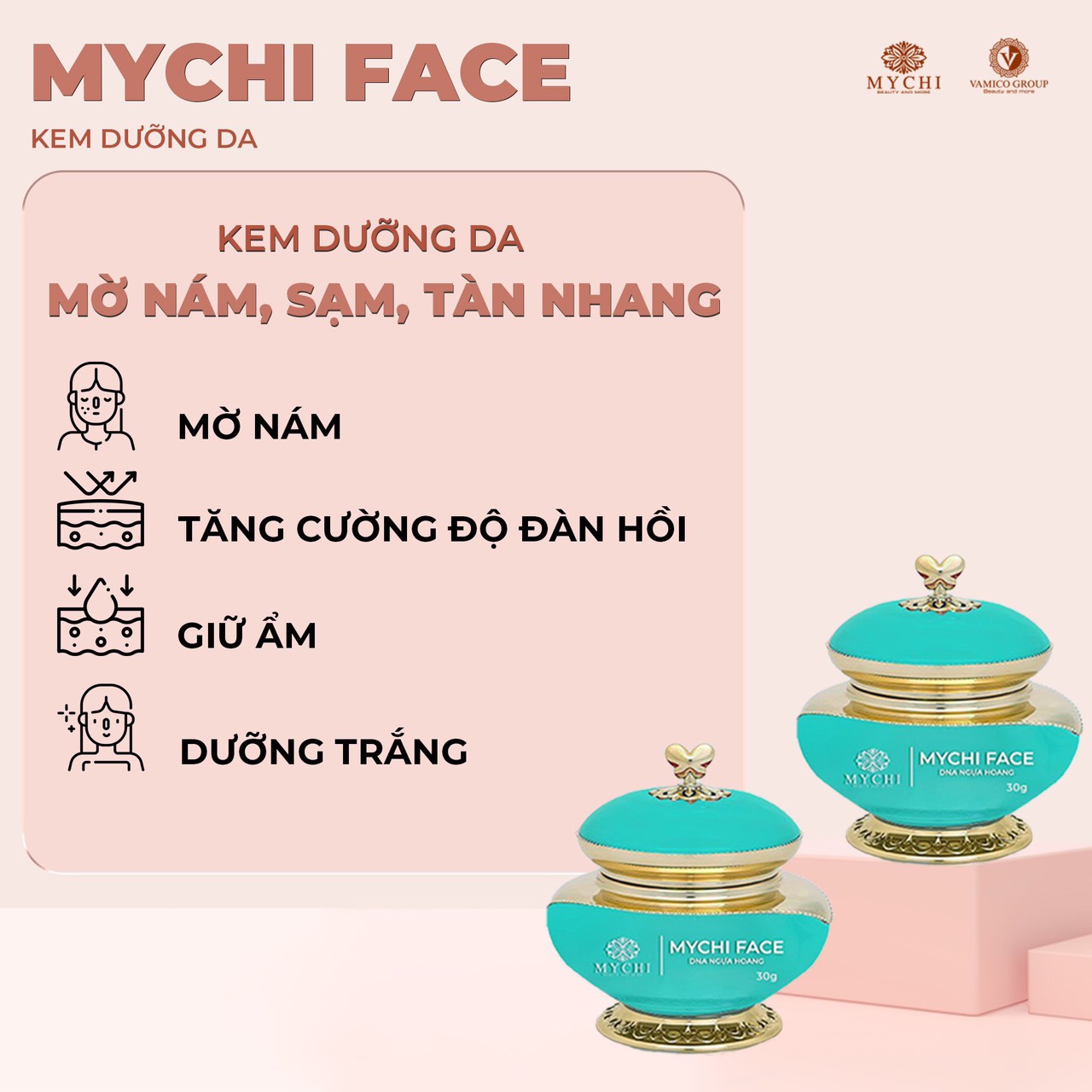 (Tặng kem body Mychi 235k) 2h Kem dưỡng da mặt Mychi Face
