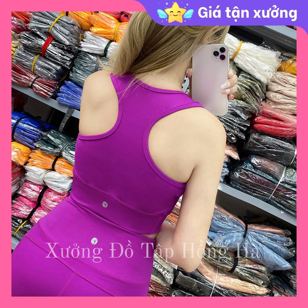 Ảnh Thật 100% GYM Yoga nữ đa năng Set lưng 3 lỗ áo bra màu trơn