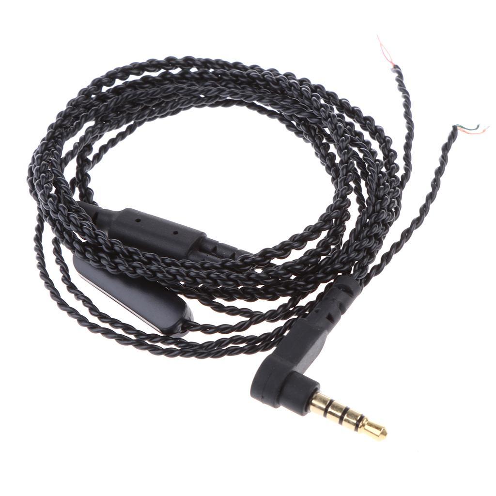 2-5pack 3.5mm Earphone Audio Cable & Mic Replacement Headphone Braided Wire DIY