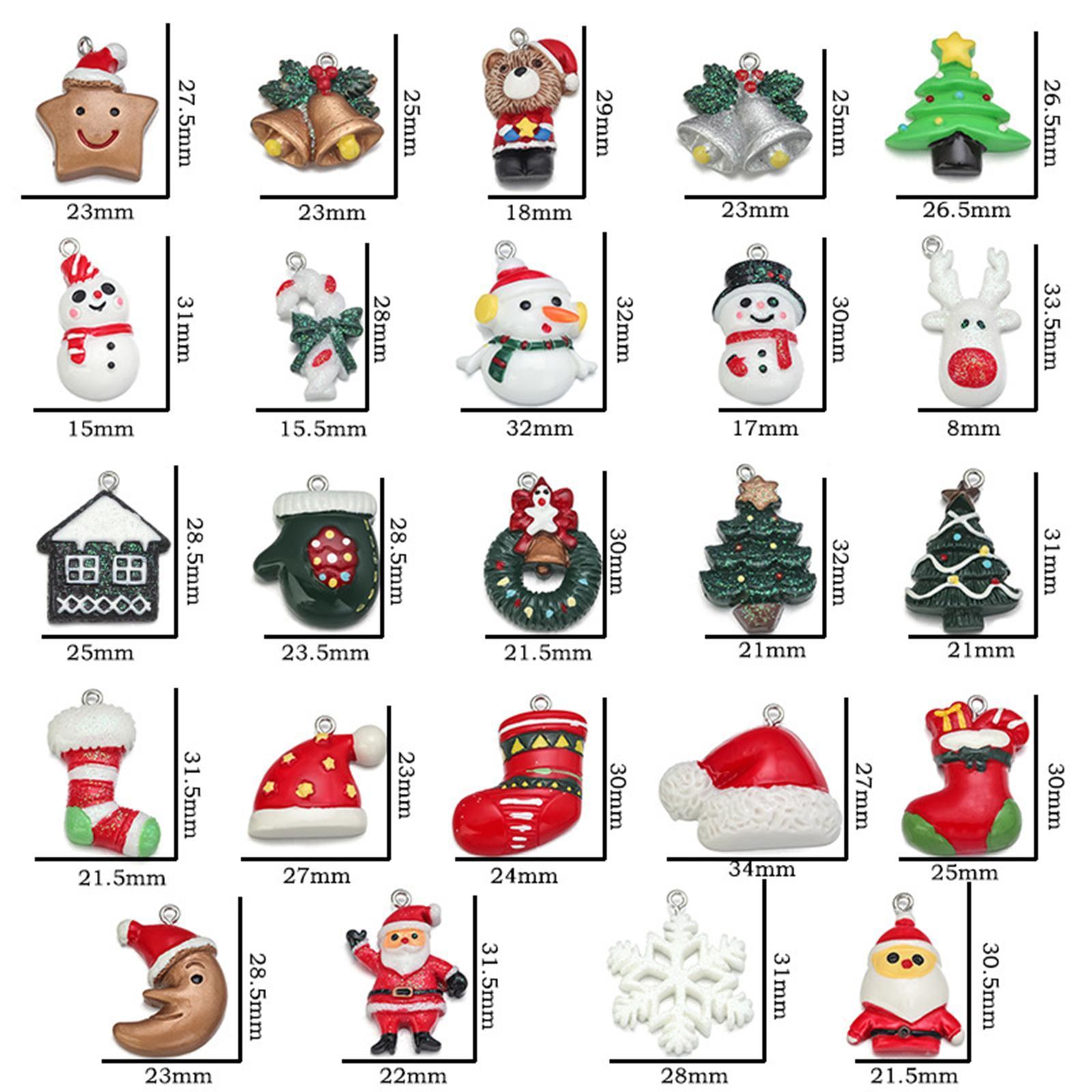 Set of 20 Alloy Charms Mini Christmas Pendants for Girls Women DIY Necklace Earring Jewelry Making Accessories