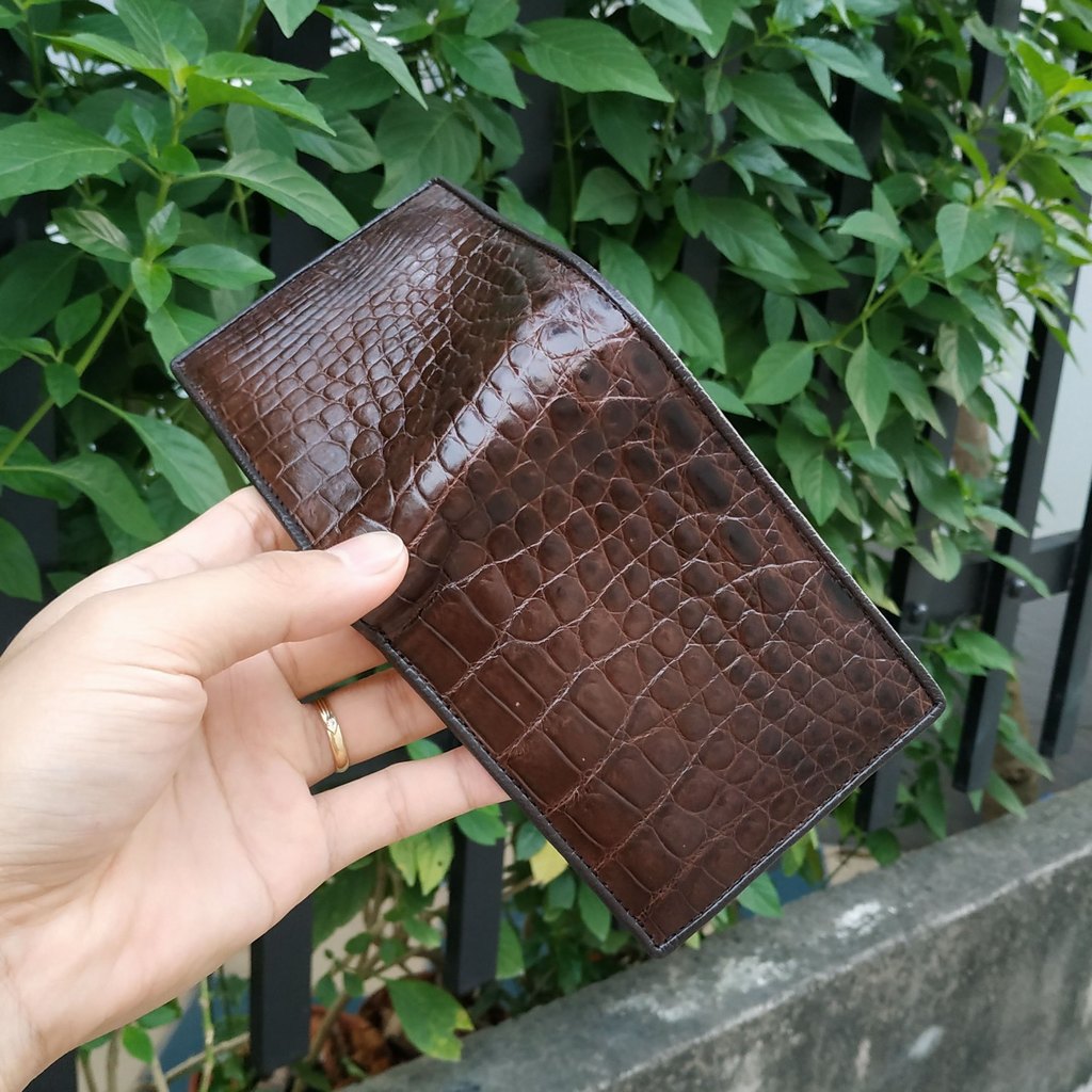 Bóp Da Cá Sấu. 2 Mặt Đều Được Làm Từ Da Cá Sấu Cao Cấp