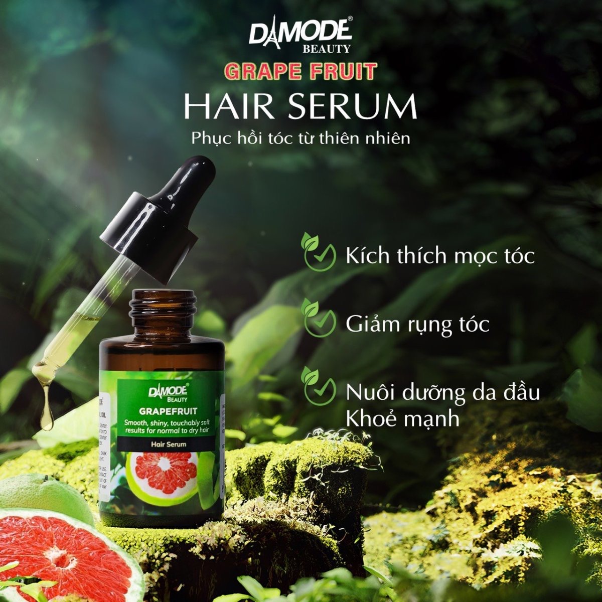 Tinh dầu dưỡng mọc tóc cao cấp độc quyền Damode Grapefruit Hair Serum chai 30ml