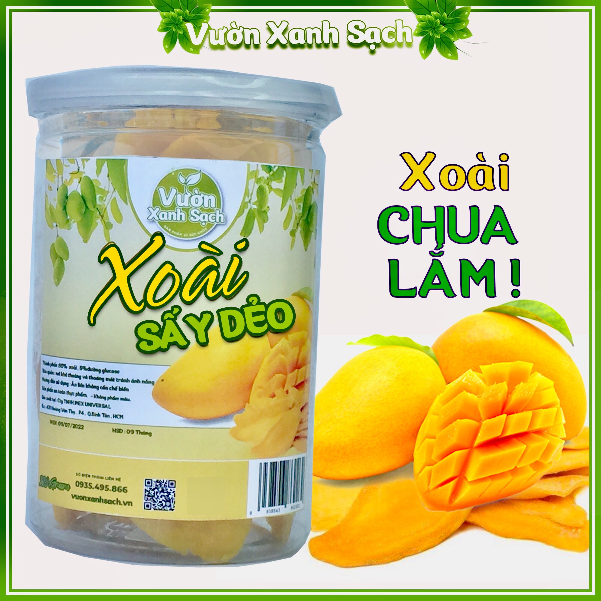 Xoài sấy dẻo / trái cây ép  /Vườn Xạnh Sạch / 240g