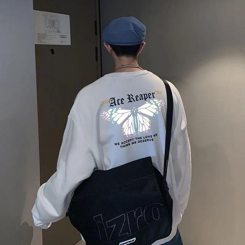 Áo thun tay dài sweater form rộng in Phản Quang mặt Bướm ACE REAPER PhillipStore