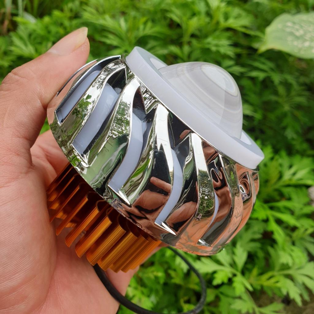 Đèn pha led siêu sáng xe máy bi cầu hiệu ứng lốc xoáy cực đẹp độ lắp các loại xe