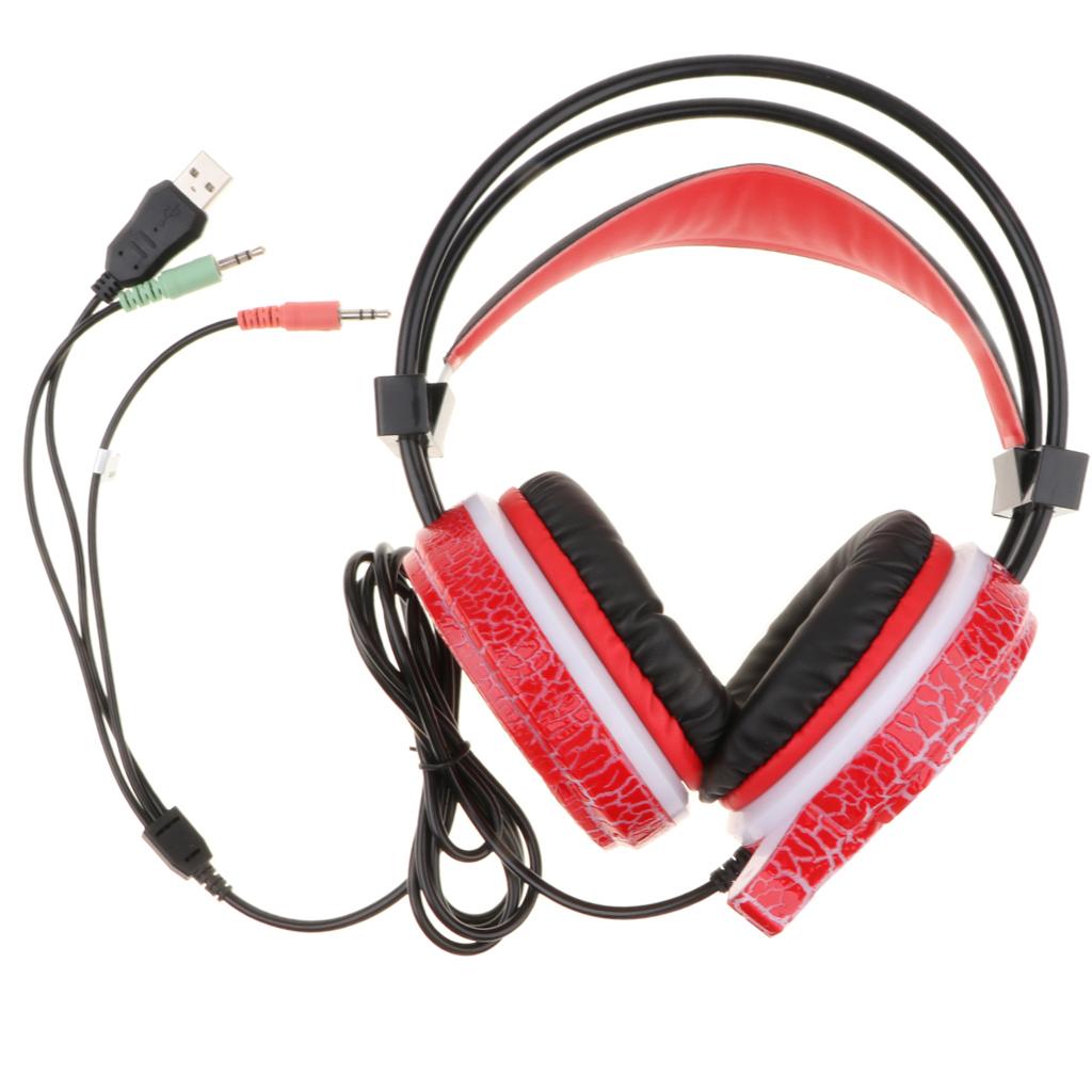 Gaming Headset With Microphone, Headphone with LED Light for Laptop Mobile Phones PC