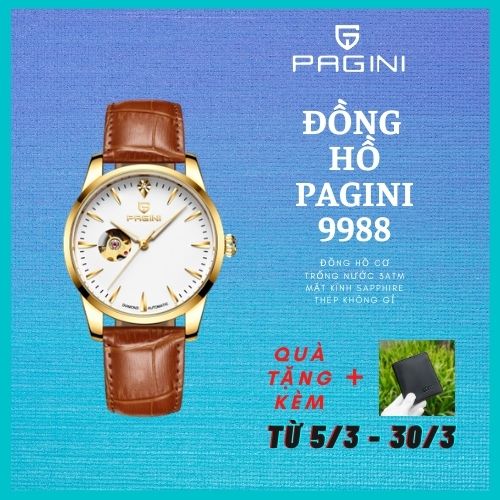 Đồng Hồ Cơ Nam Lộ Máy PAGINI Chống Nước – Chống Xước Cao Cấp - Thiết kế Tinh Tế - Thời Thượng