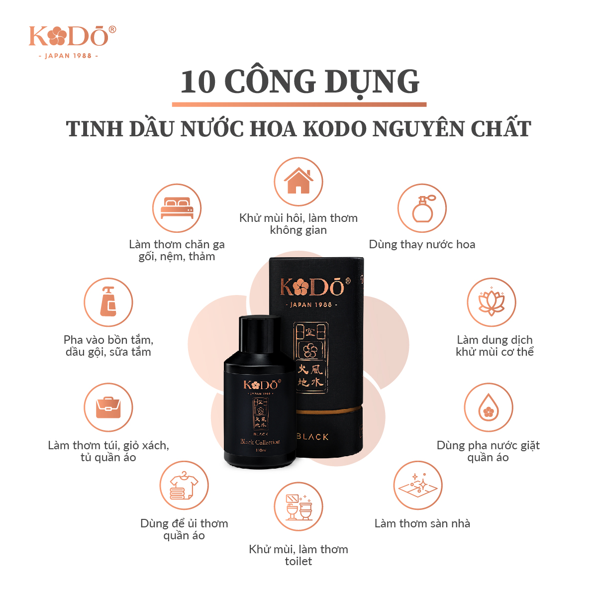 KODO - Wild Flower - Tinh Dầu Nước Hoa Thơm Phòng Nguyên Chất - Black Collection - 15ml/110ml/500ml