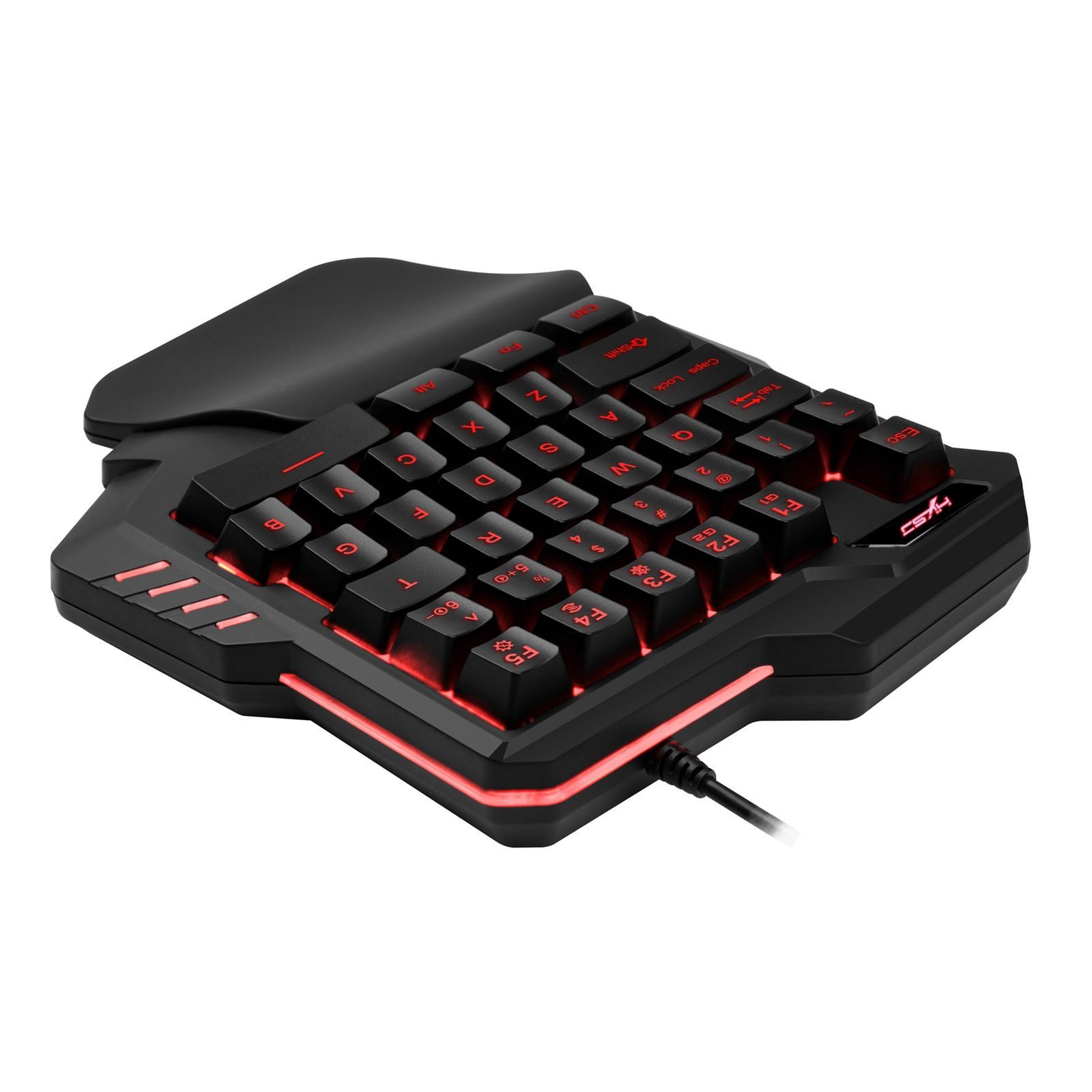 Portable Single Handed Gaming Keyboard 35 Keys RGB Wired Wide Compatibility