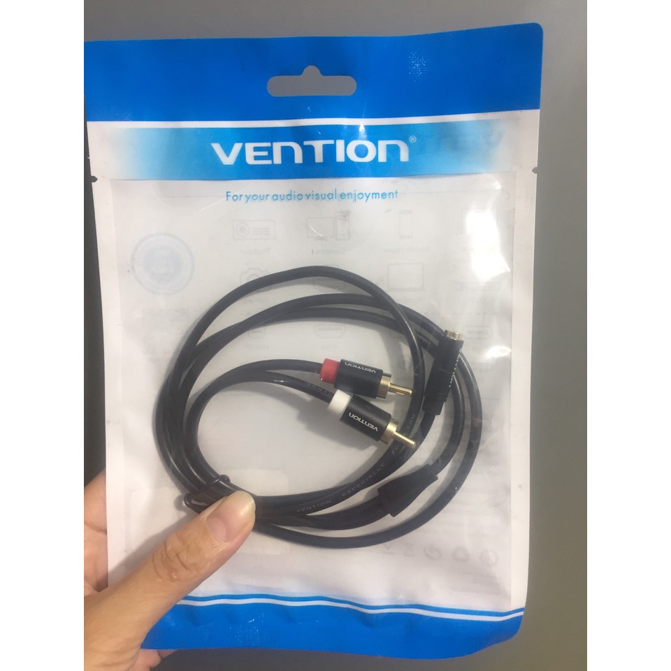 [ 3.5 female ra 2*RCA male ]  Cáp chuyển 3.5mm female ra 2 đầu RCA male Vention VAB-R01 - Hàng chính hãng