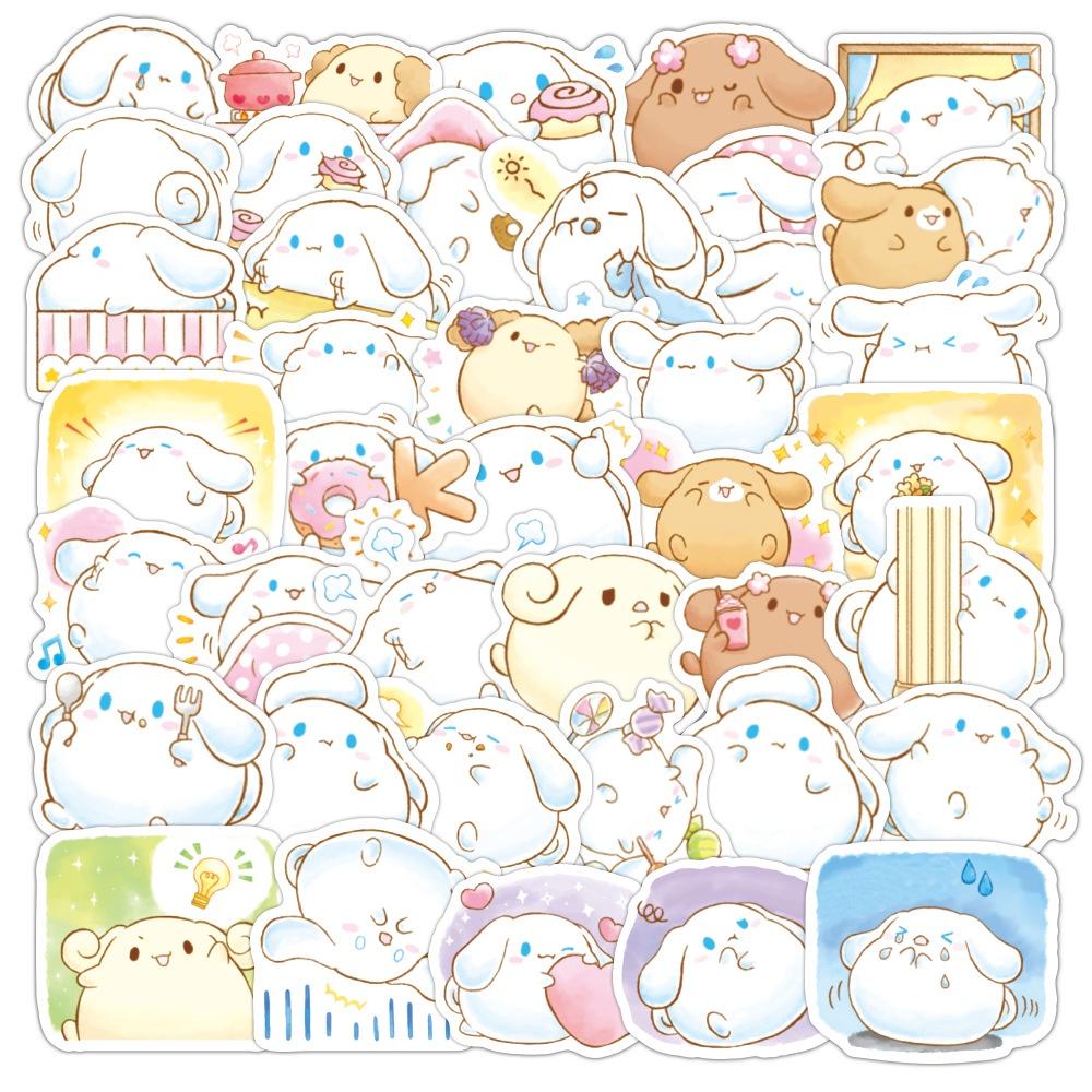 SANRIO Bộ 40 Miếng Dán Trang Trí Sổ Tay Hình Cinnamoroll Dễ Thương Chống Thấm Nước