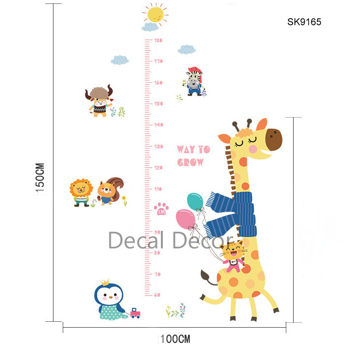 Decal dán tường thước đo chiều cao cho bé hình chú hươu dễ thương - Trang trí decor phòng cho bé - Quà Tặng sinh nhật cho trẻ