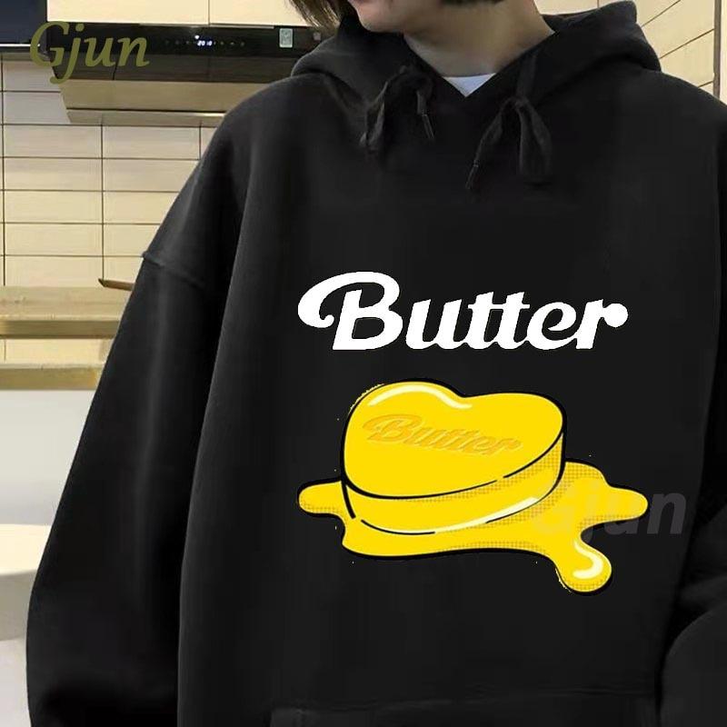 2021 Mới Ablum Bơ Bangtan Boys Khoác Hoodie Unisex Kawaii Kpop Hàn Quốc Đồ Họa Áo Bông Tai