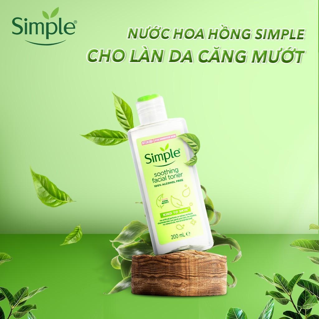 Nước Hoa Hồng Simple Cân Bằng Da Dịu Nhẹ Kind To Skin Soothing Facial Toner 200ml