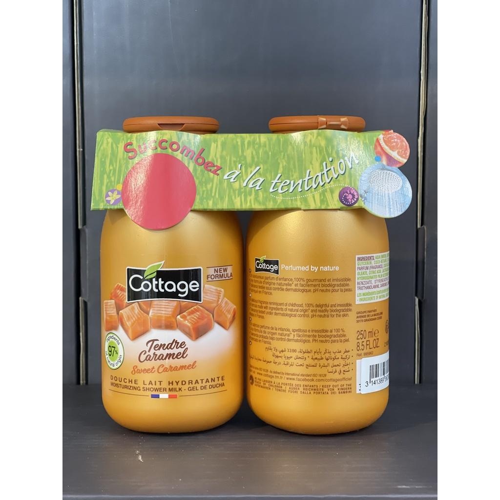 Sữa tắm dạng gel combo 2 chai Cottage 250ml hương caramel