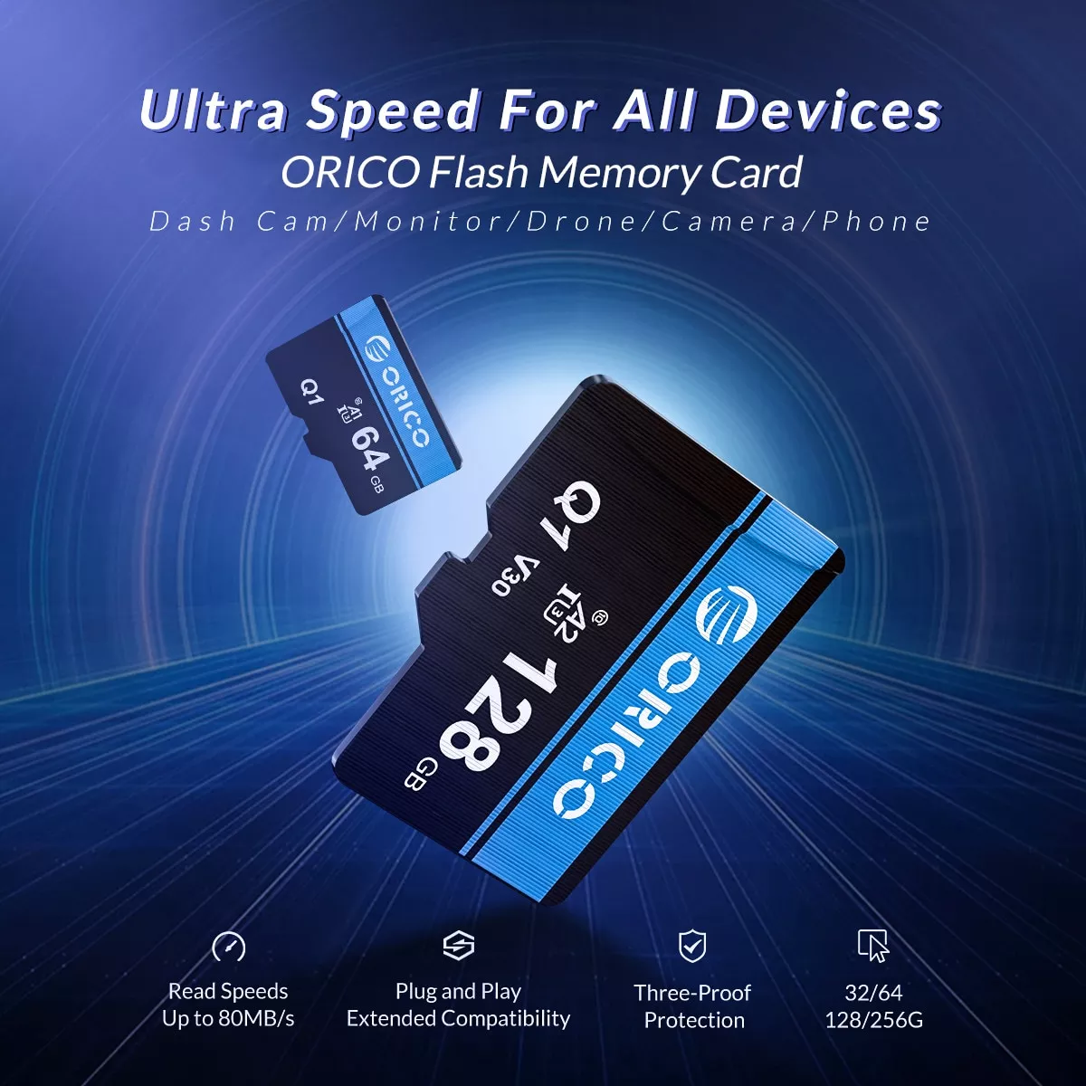 Thẻ Nhớ ORICO microSD 32GB/64GB/128GB - Chống Nước, Chống Từ Tính, Chống Nhiệt Độ Cao, Tương Thích Cao Và Chống Tia X