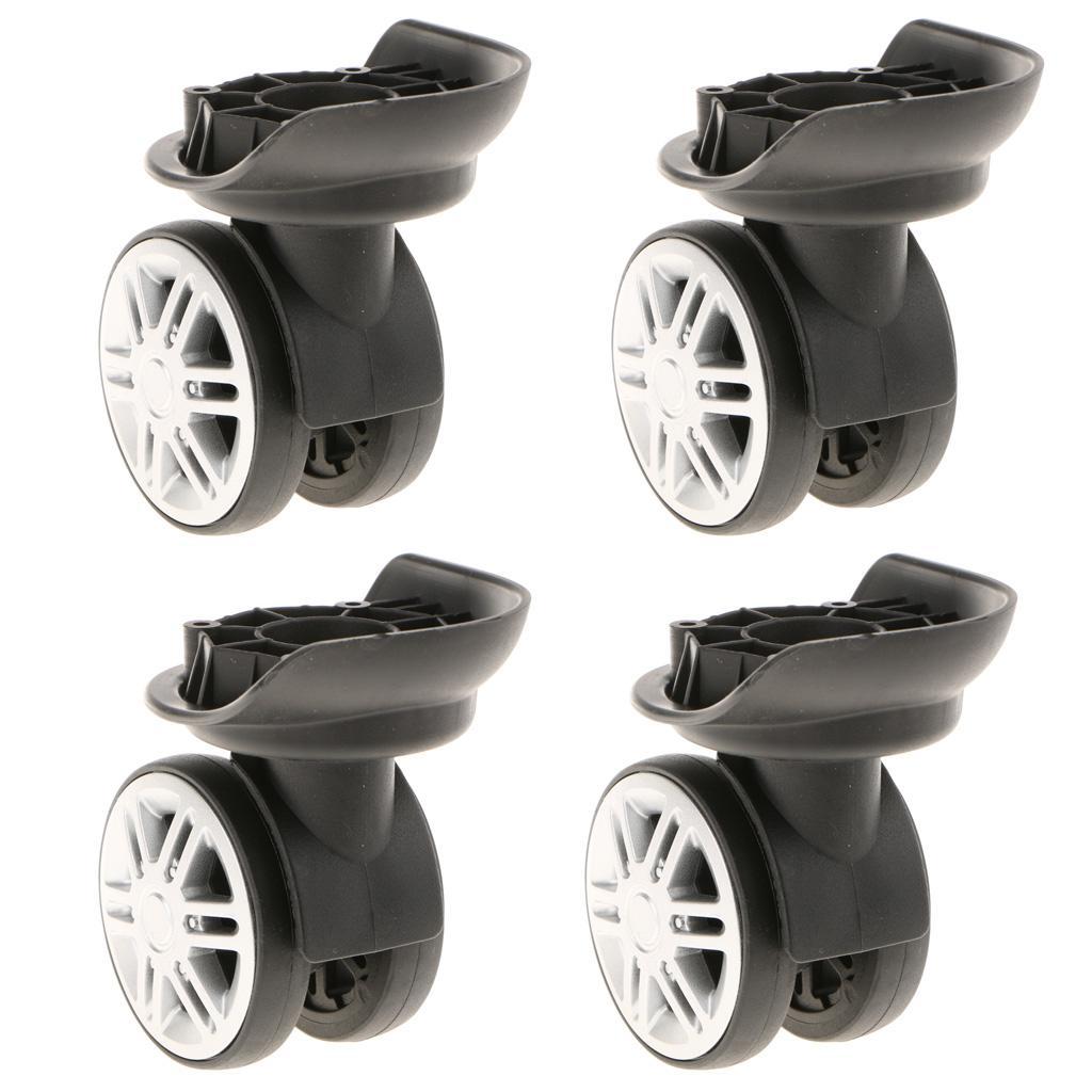 3x 4 Pieces Replacement Travel Luggage / Trolley Case Universal Swivel Casters Dual Roller Bearing Wheels for DIY / Repair - Black
