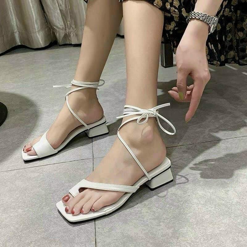 SANDAL NỮ - GIÀY CAO GÓT CỘT DÂY XỎ NGÓN CHIẾN BINH 3P THẤP VỪA DỄ ĐI CHƠI HAY DU LỊCH SIÊU XINH