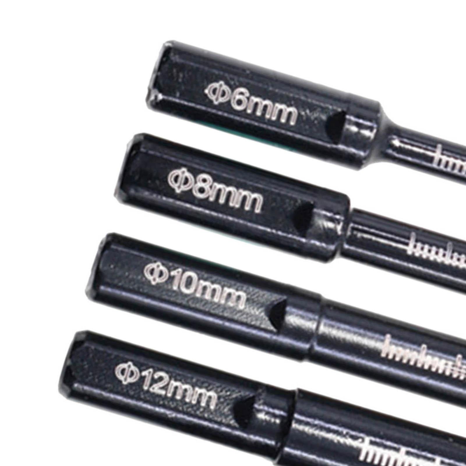 Dry Diamond Drill Bits Set 6/8/10/12mm Core Drill Bit Kit for Porcelain Marble Tile/Ceramic