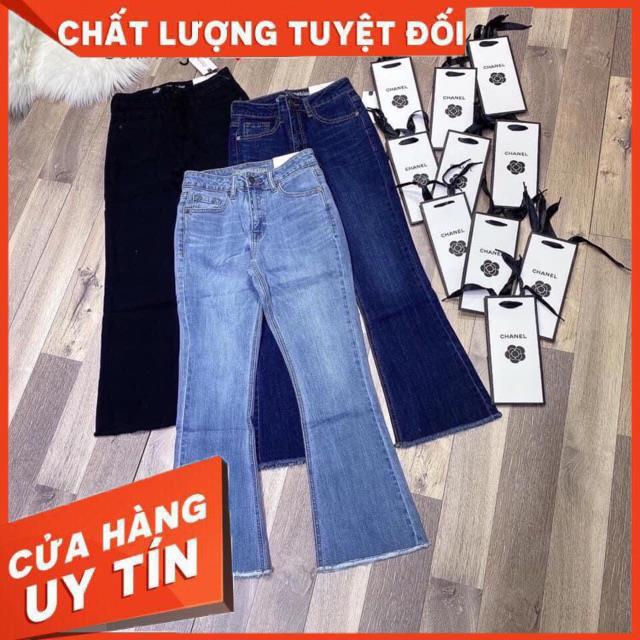 QUẦN JEANS ỐNG LOE ỐNG XẺ 1 bên- chất jeans đẹp xuất sắc