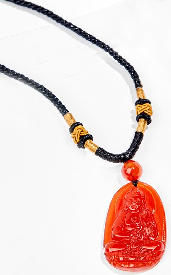 Mặt Dây Chuyền Phật A Di Đà Đá Mã Não Đỏ size nhỏ 3.6x2.3cm - Ngọc Quý Gemstones