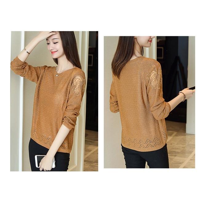 Áo len nữ cổ tròn tay cách điệu al13
