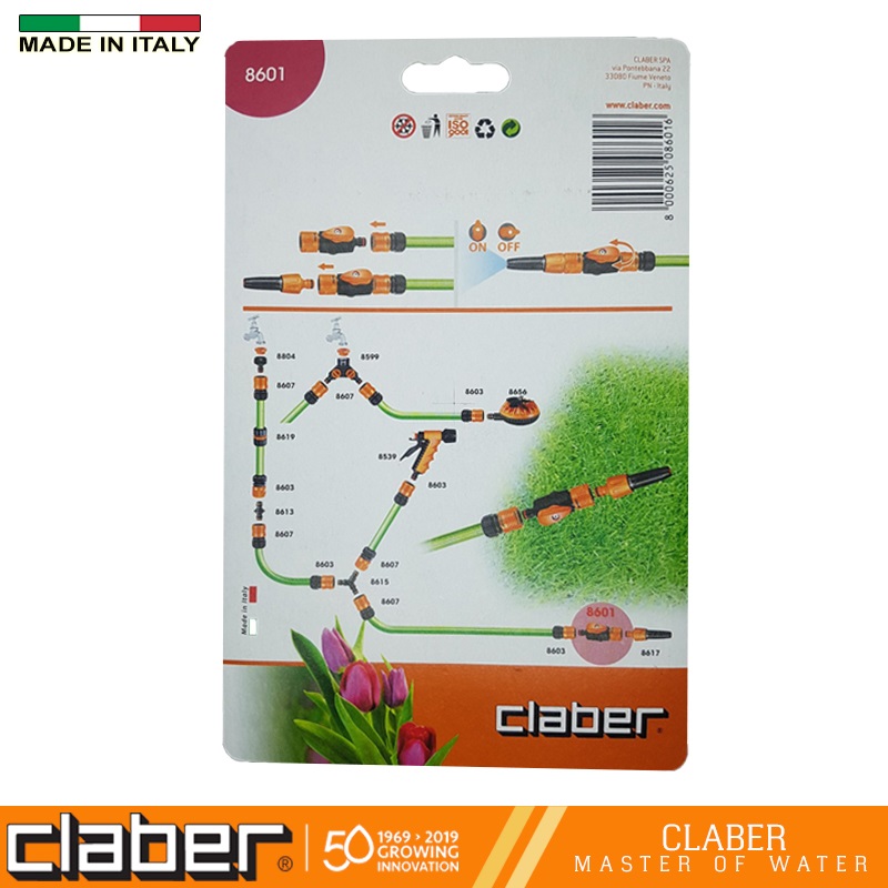 Khớp nối nhanh kèm van khóa Claber 8601