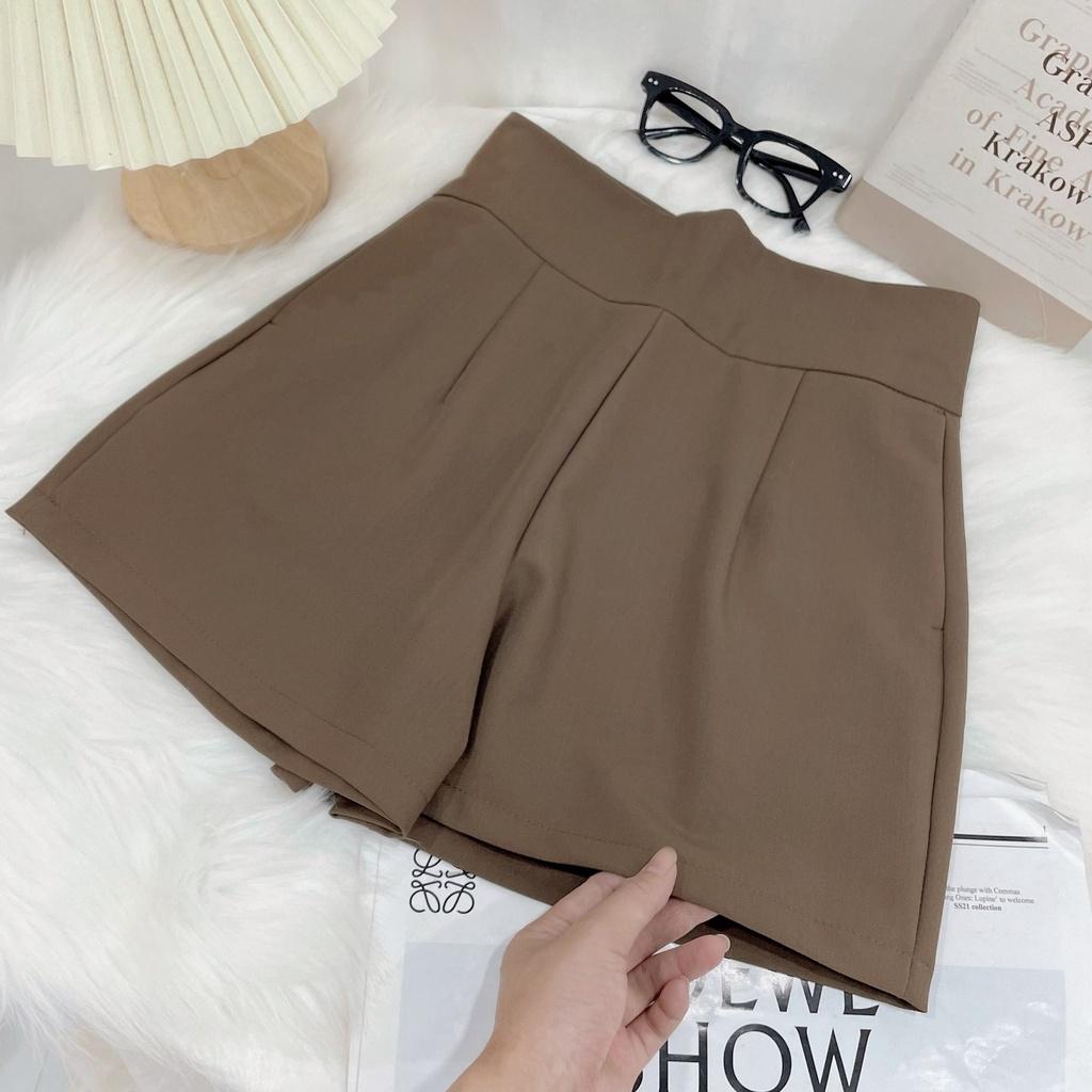 Quần short nữ Fmstyle lưng cao ống rộng cạp cao short cạp cao tôn dáng 220130509