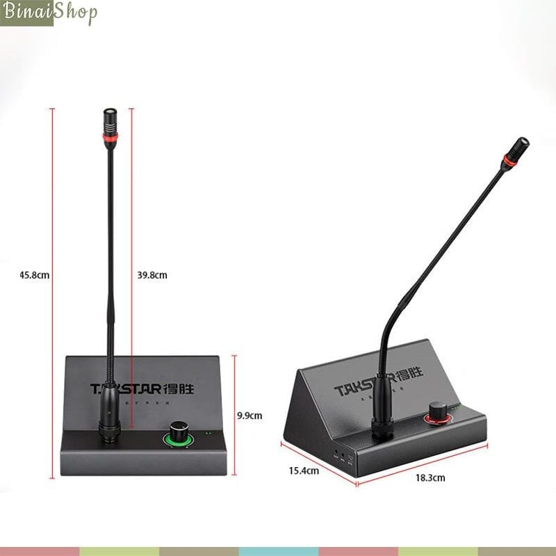 Takstar BN30B – Bộ Micro Cổ Ngỗng Kèm Loa Kép Công Suất 30W, DSP Chống Hú, Kết Nối Mở Rộng Đa Dạng Cho Phát Biểu, Họp Trực Tuyến, Giảng Dạy - Hàng chính hãng