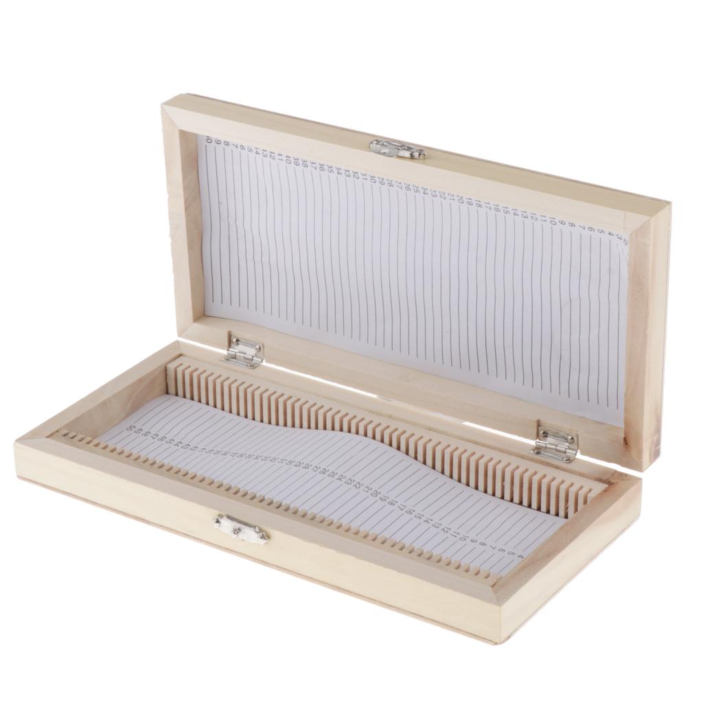 Kính Hiển Vi Trượt Bảo Quản Hộp Gỗ Mẫu Vật Giữ Bộ 50 Hộp Bảo Quản