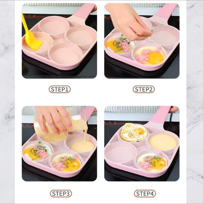 CHẢO CHỐNG DÍNH 4 Ô TRÒN KATA - Home and Garden