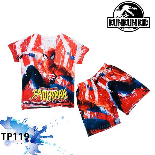 Quần áo bé trai in 3d hình người nhện spiderman Thun lạnh KunKun Kid TP407-534-270-119-830 - đồ bộ trẻ em từ 10-60kg