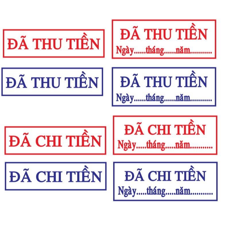 Khắc Con Dấu ĐÃ THU TIỀN/ ĐÃ CHI TIỀN Thương Hiệu Shiny (S222), TDStamp (T214)