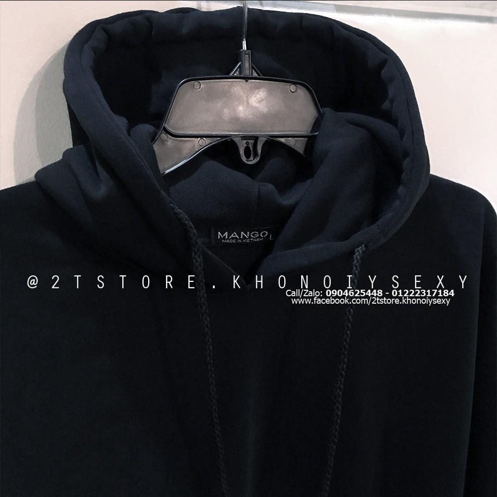 Áo hoodie unisex 2T Store H01 màu đen - Áo khoác nỉ chui đầu nón 2 lớp dày dặn đẹp chất lượng