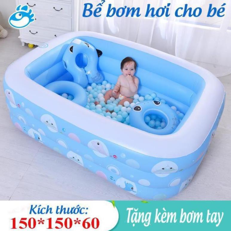 Bể phao bơi,Bể bơi phao trong nhà, hình chữ nhật kích thước 150cm