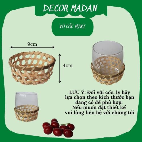 Lót cốc, vỏ cốc tre, khay đựng đồ ăn mini, đồ trang trí quán cafe - phụ kiện chụp ảnh decor - MADAN