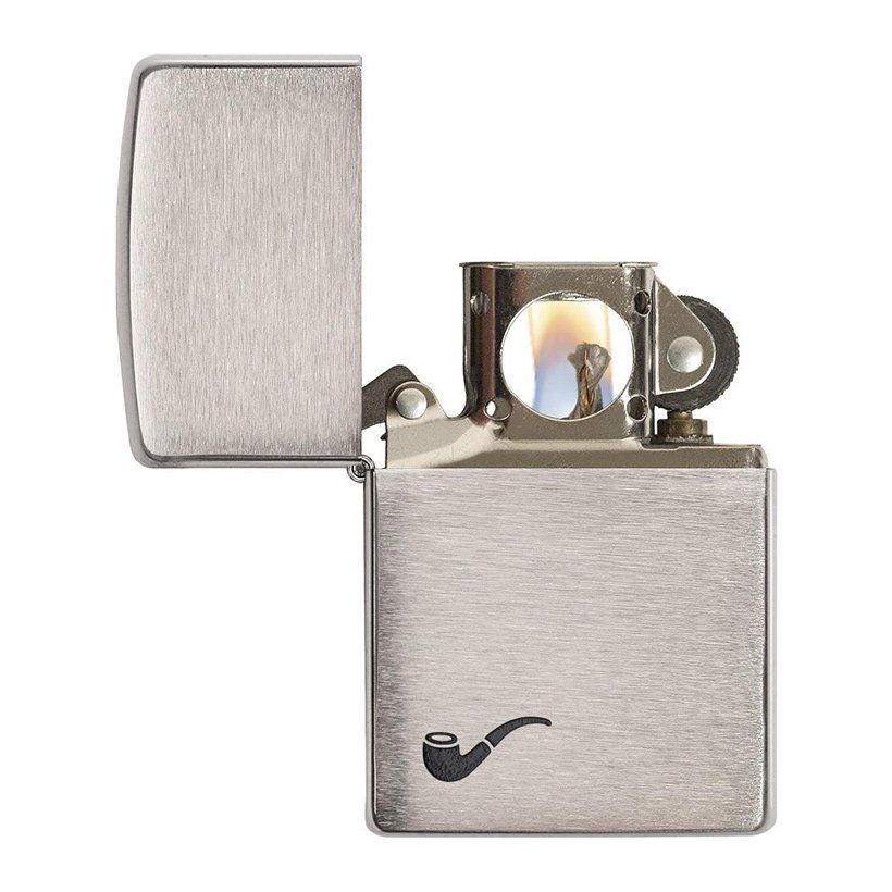 Bật Lửa Zippo Brushed Chrome Pipe