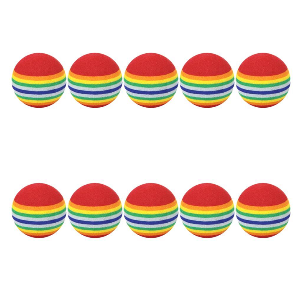 2-5pack 10Pcs Rainbow Soft Foam Sponge Golf Balls Swing Practice Training Aids