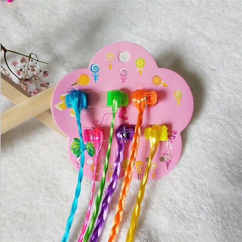 Sét 6 Kẹp Tóc Giả Đính Hoa Nhiều Màu Sắc Dễ Thương Cho Nữ
