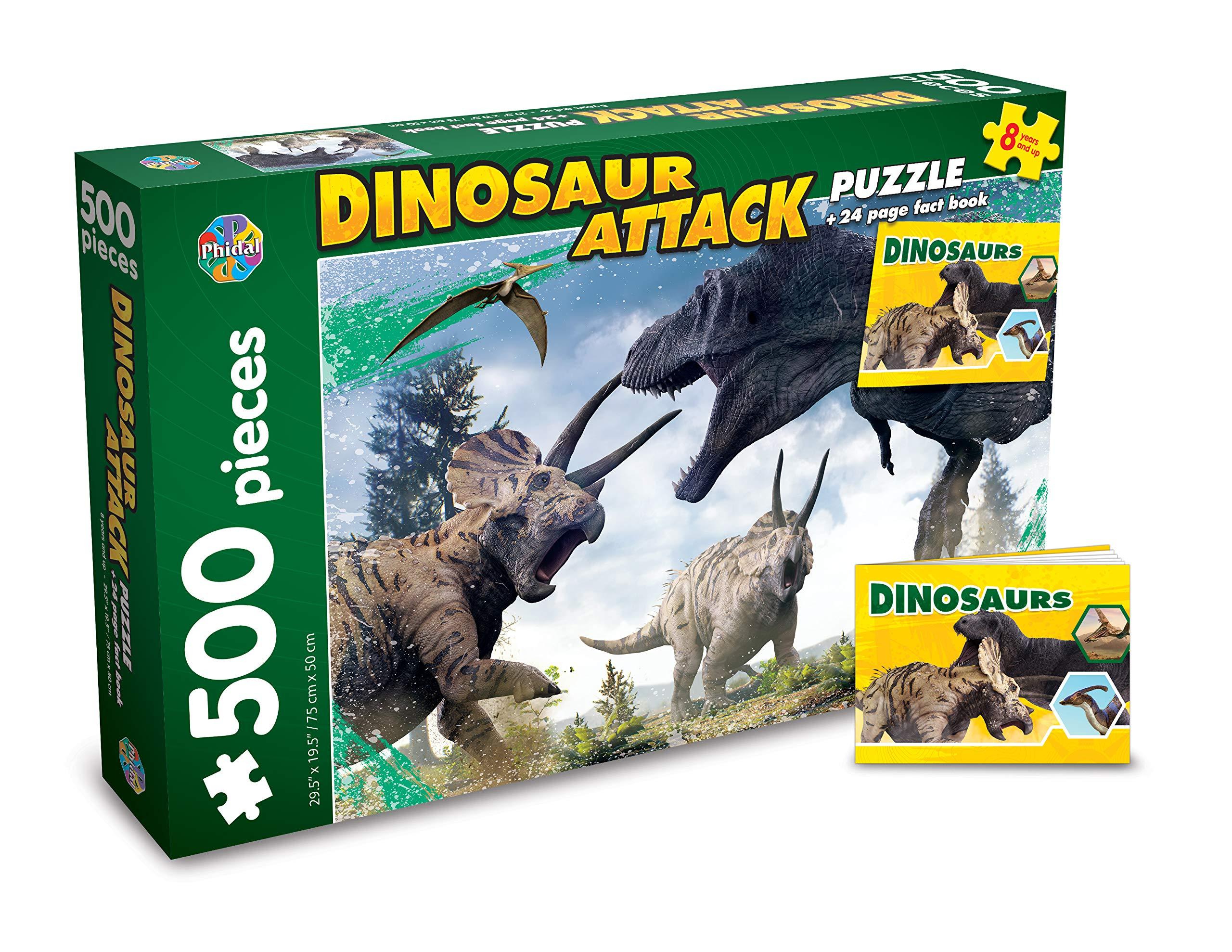 Dinosaur Attack- Jigsaw Puzzle And Fact Book (500 Pieces)