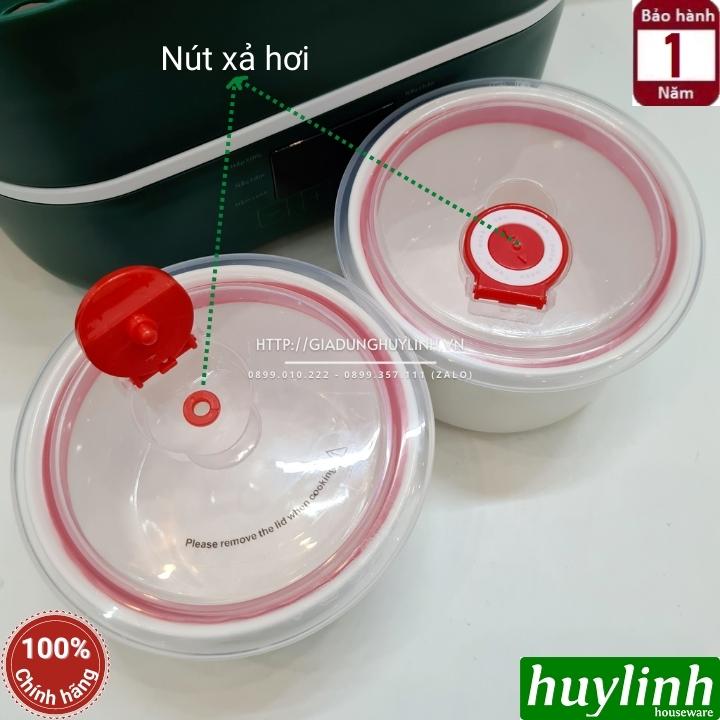 Hộp cơm hâm nóng thông minh Green Line RW-18 - 4 thố sứ - 6 chức năng - Dung tích 2 lít - Tặng túi xách