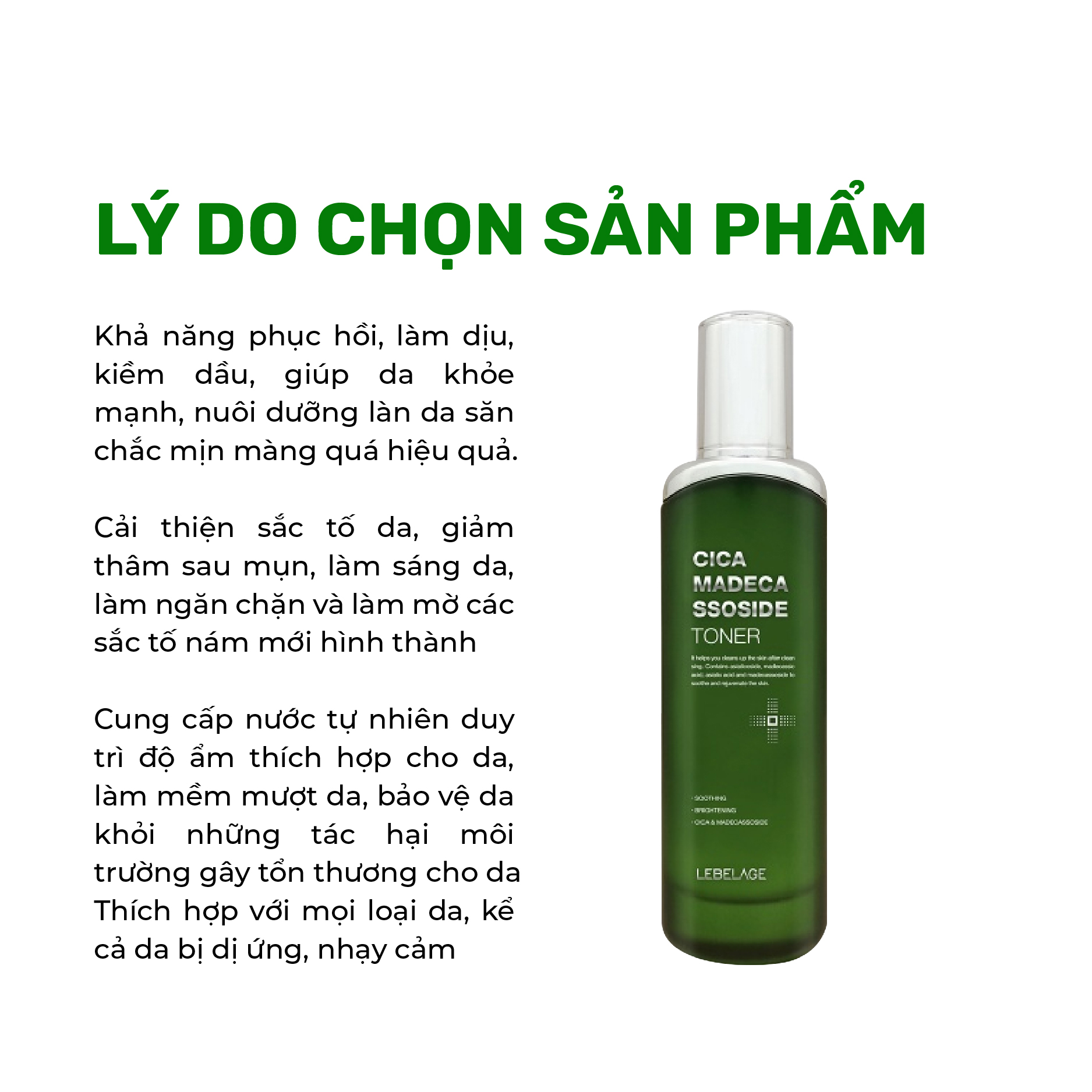 [02.2026] Nước Cân Bằng Da Rau Má Làm Dịu, Hỗ Trọ Giảm Mụn Căng Bóng Da Lebelage Cica Madecassoside Toner 120ml